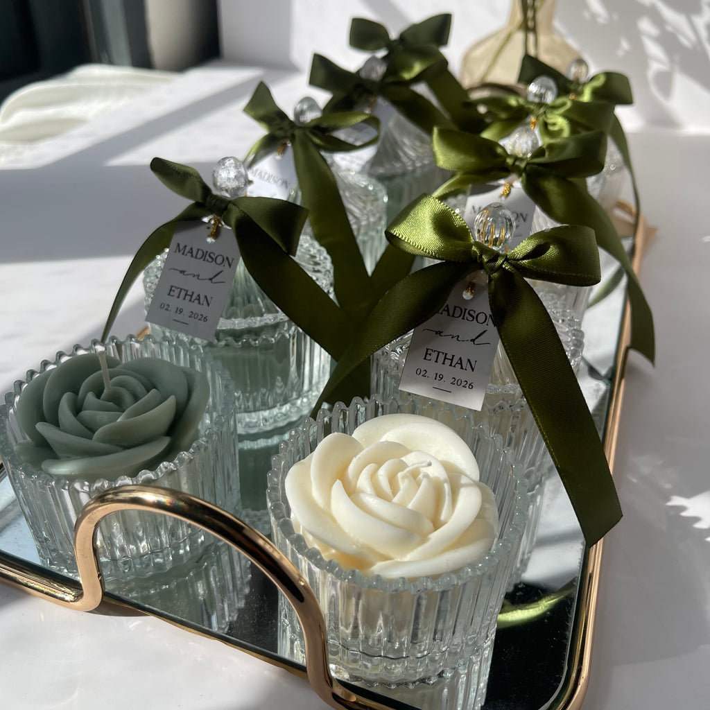 Rose candle wedding favors - Style 1