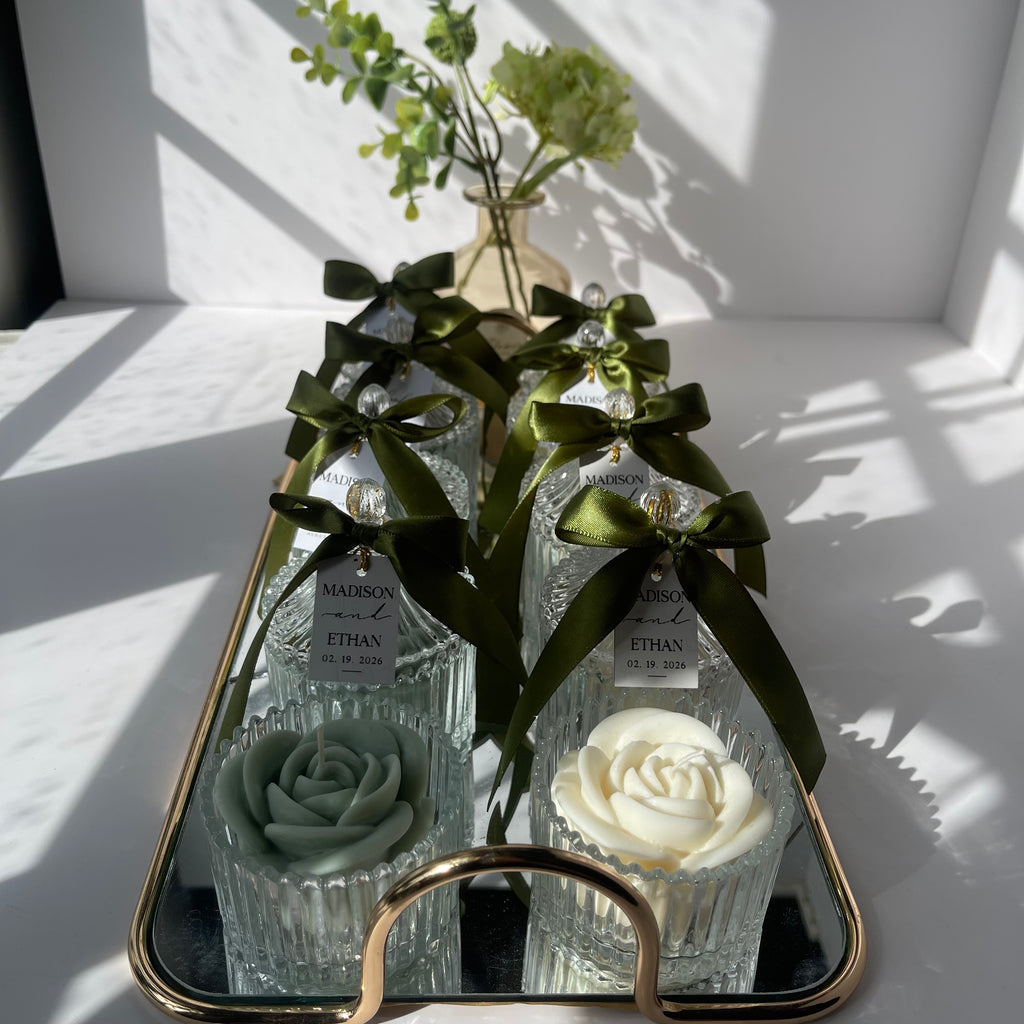 Rose candle wedding favors - Style 1