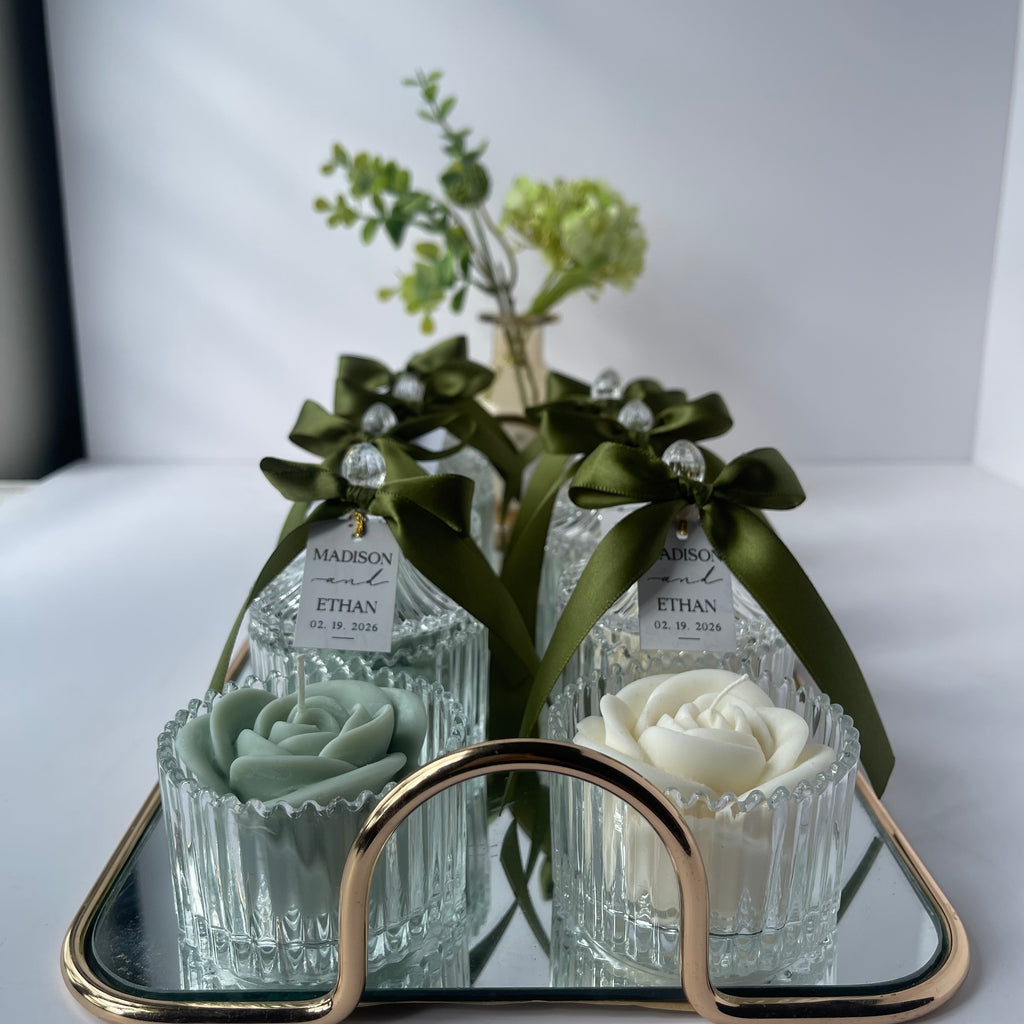 Rose candle wedding favors - Style 1