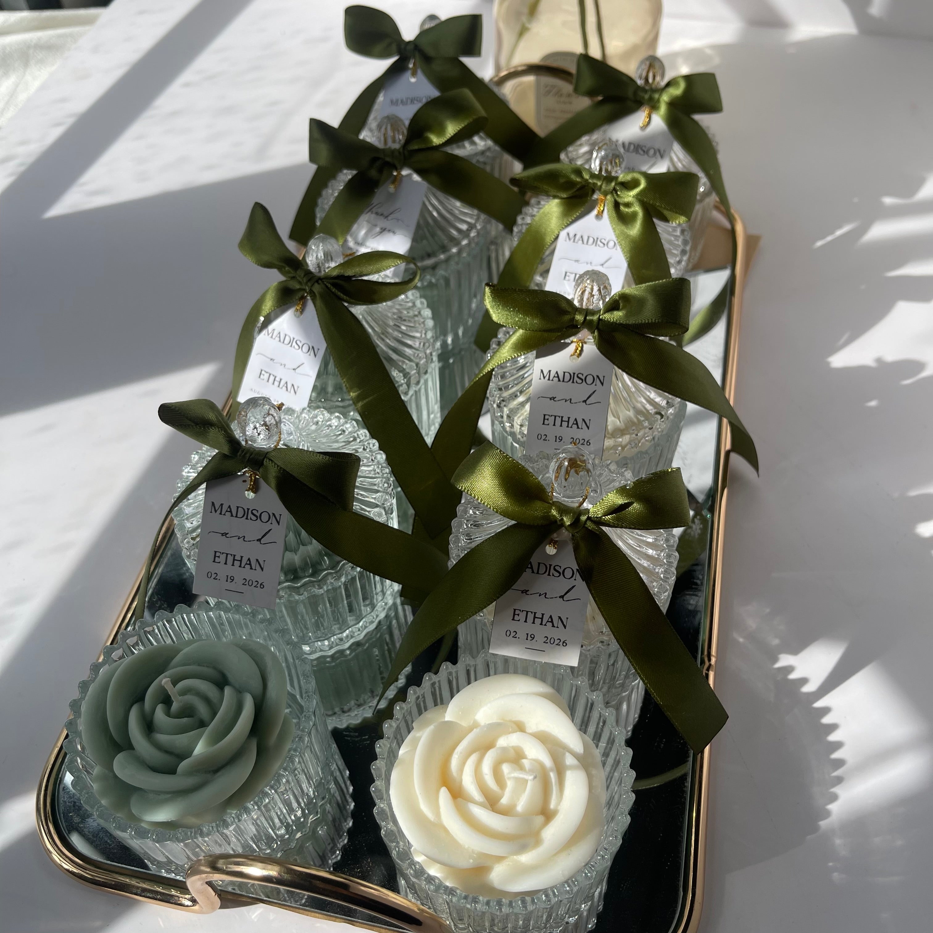 Rose candle wedding favors - Style 1